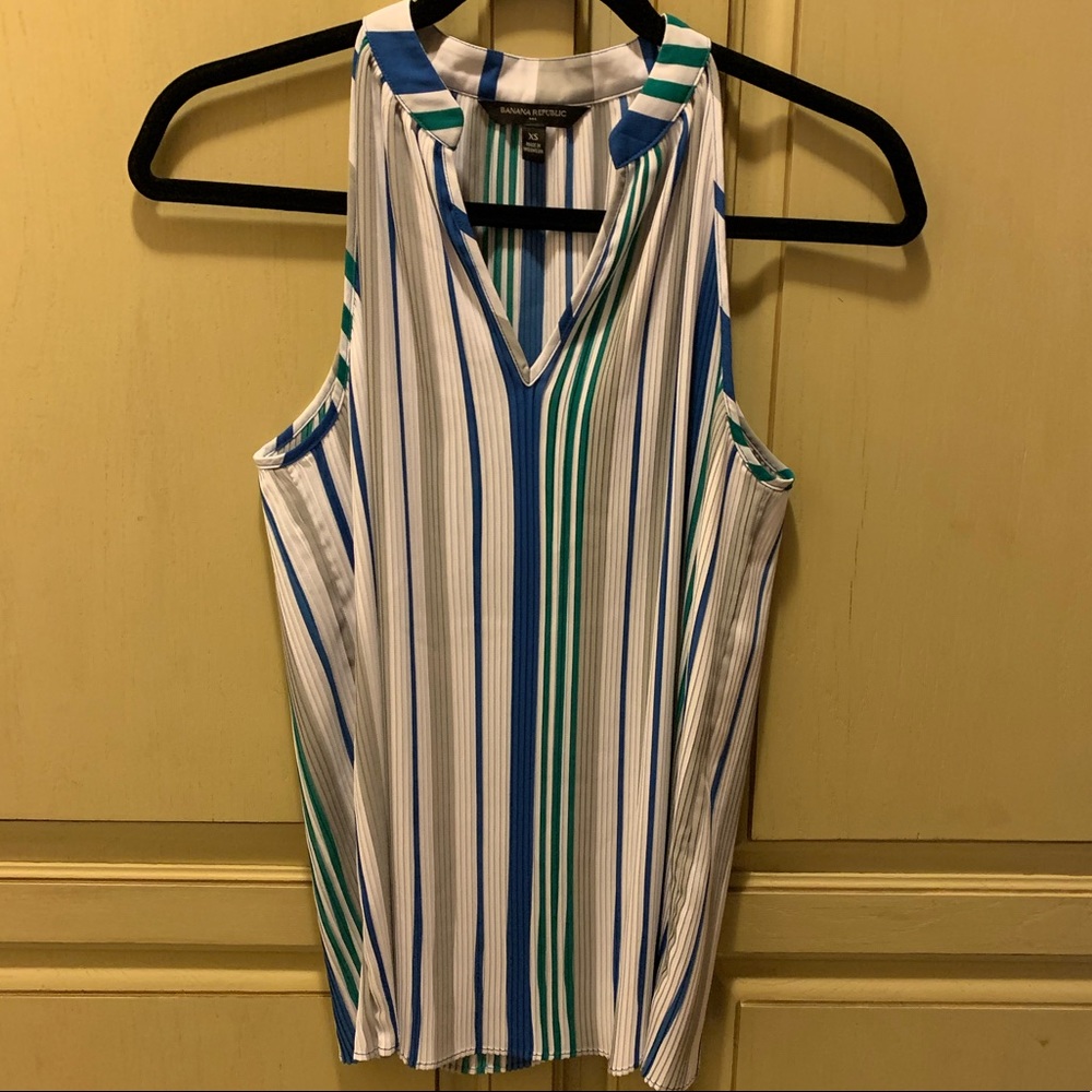 Banana Republic Pleated Blouse White XS